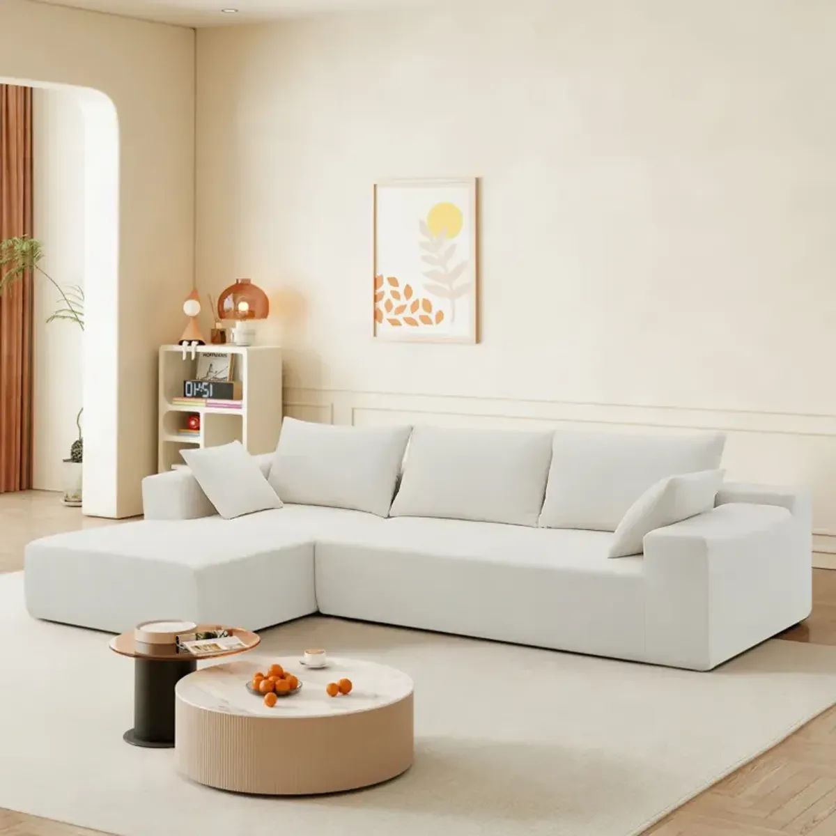 109x68 Modular Sectional Living Room Sofa Set, Modern Minimalist Style Couch