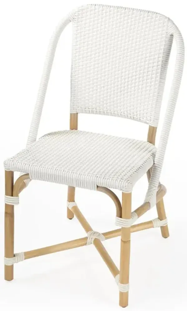 Butler Specialty Tenor & Rattan Side Chair, White