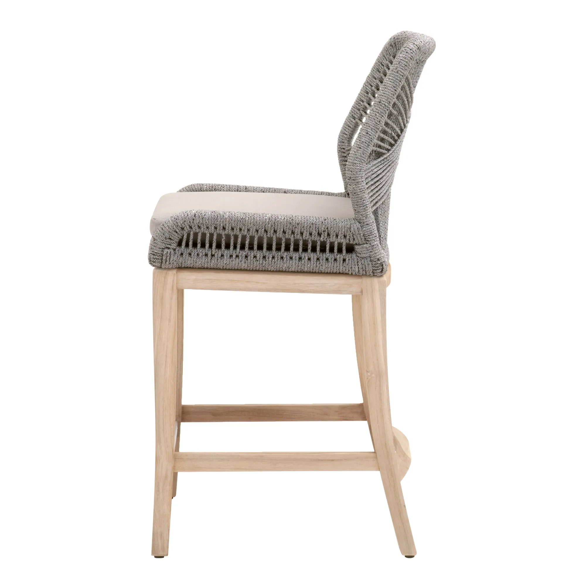 Loom Outdoor Counter Stool in Platinum