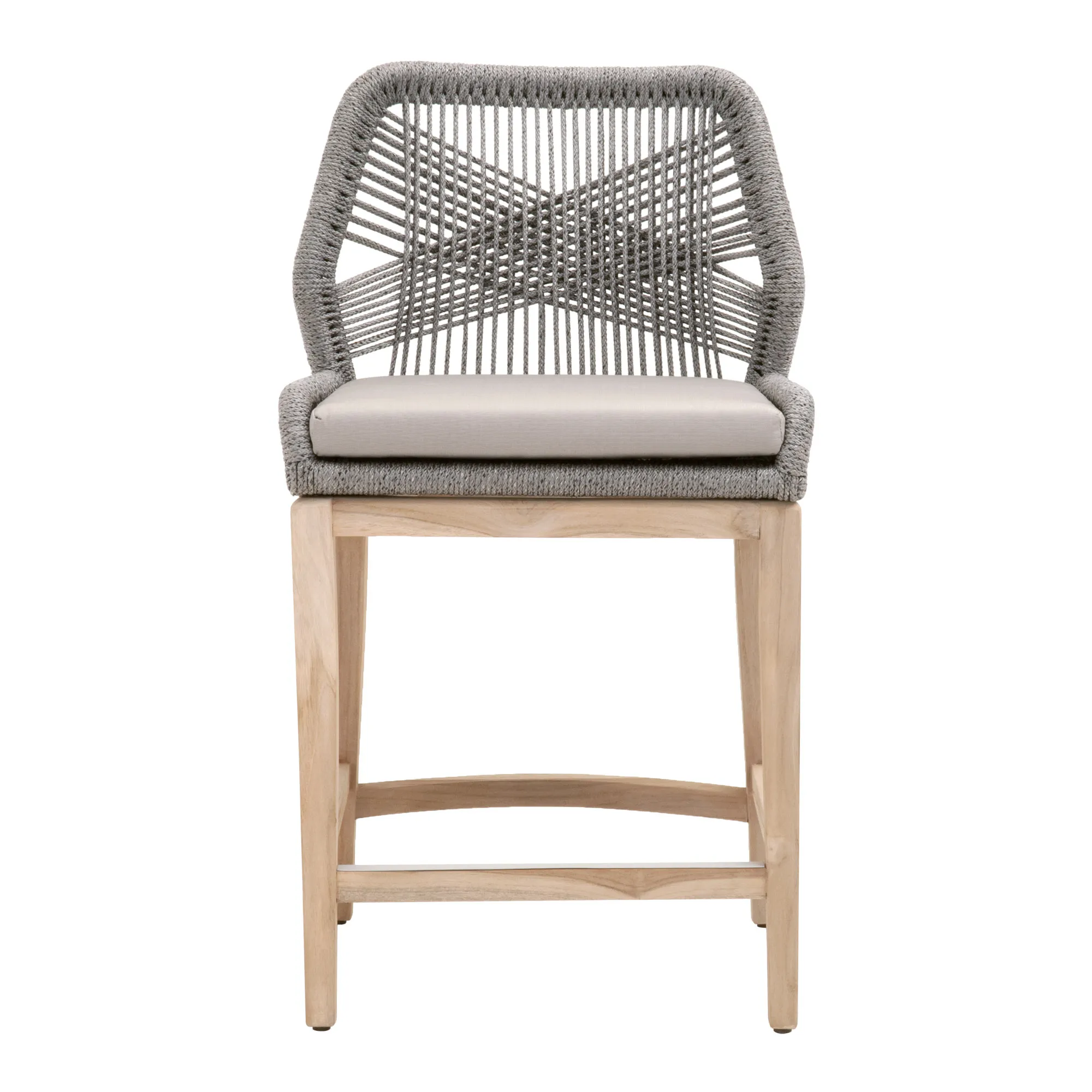 Loom Outdoor Counter Stool in Platinum