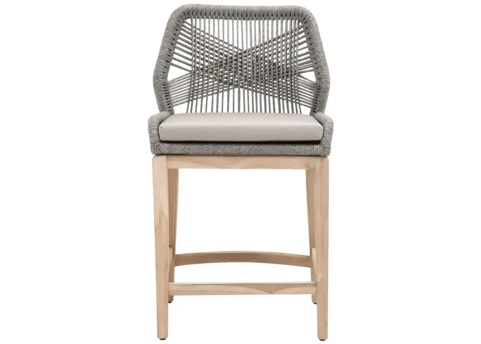 Loom Outdoor Counter Stool in Platinum