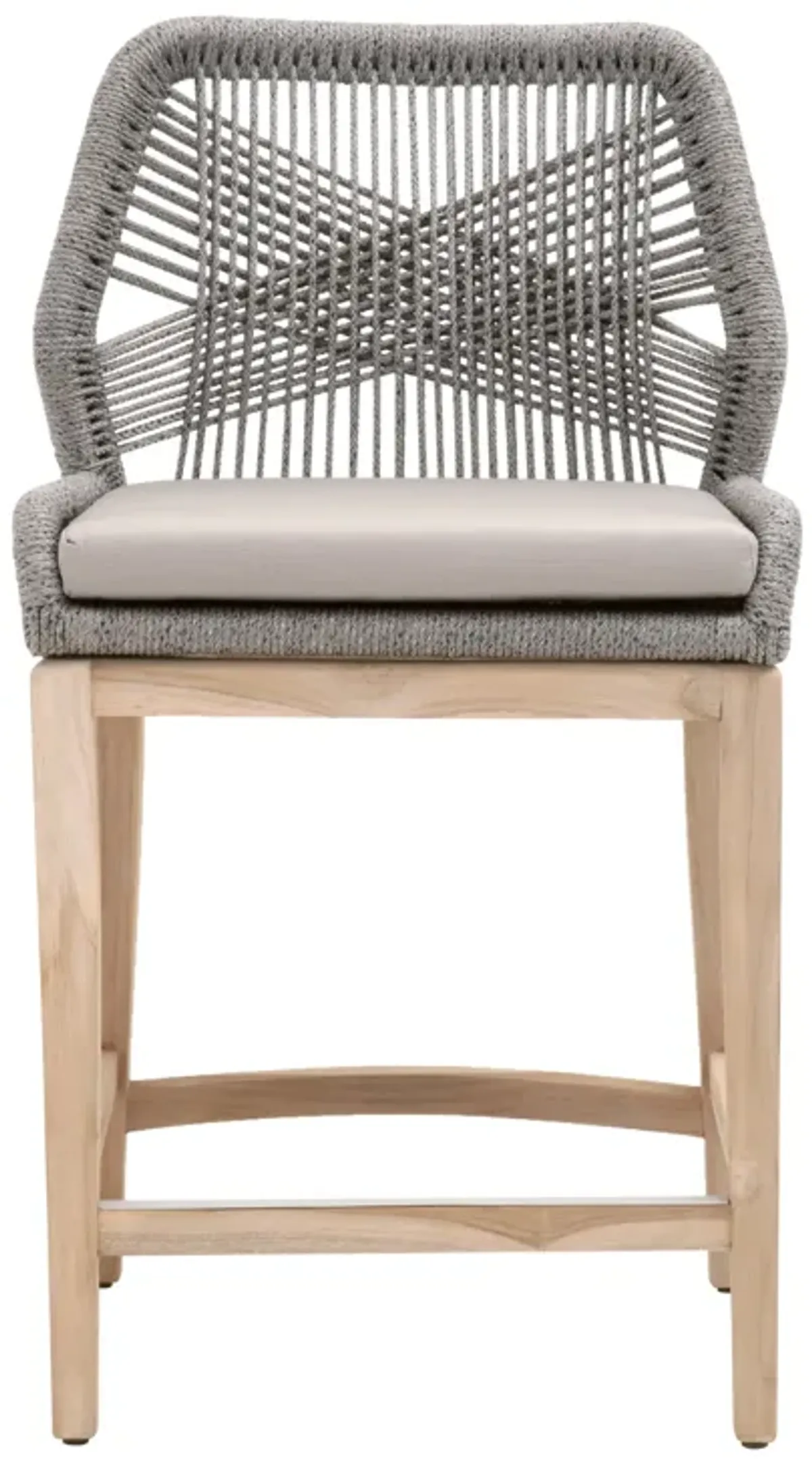 Loom Outdoor Counter Stool in Platinum