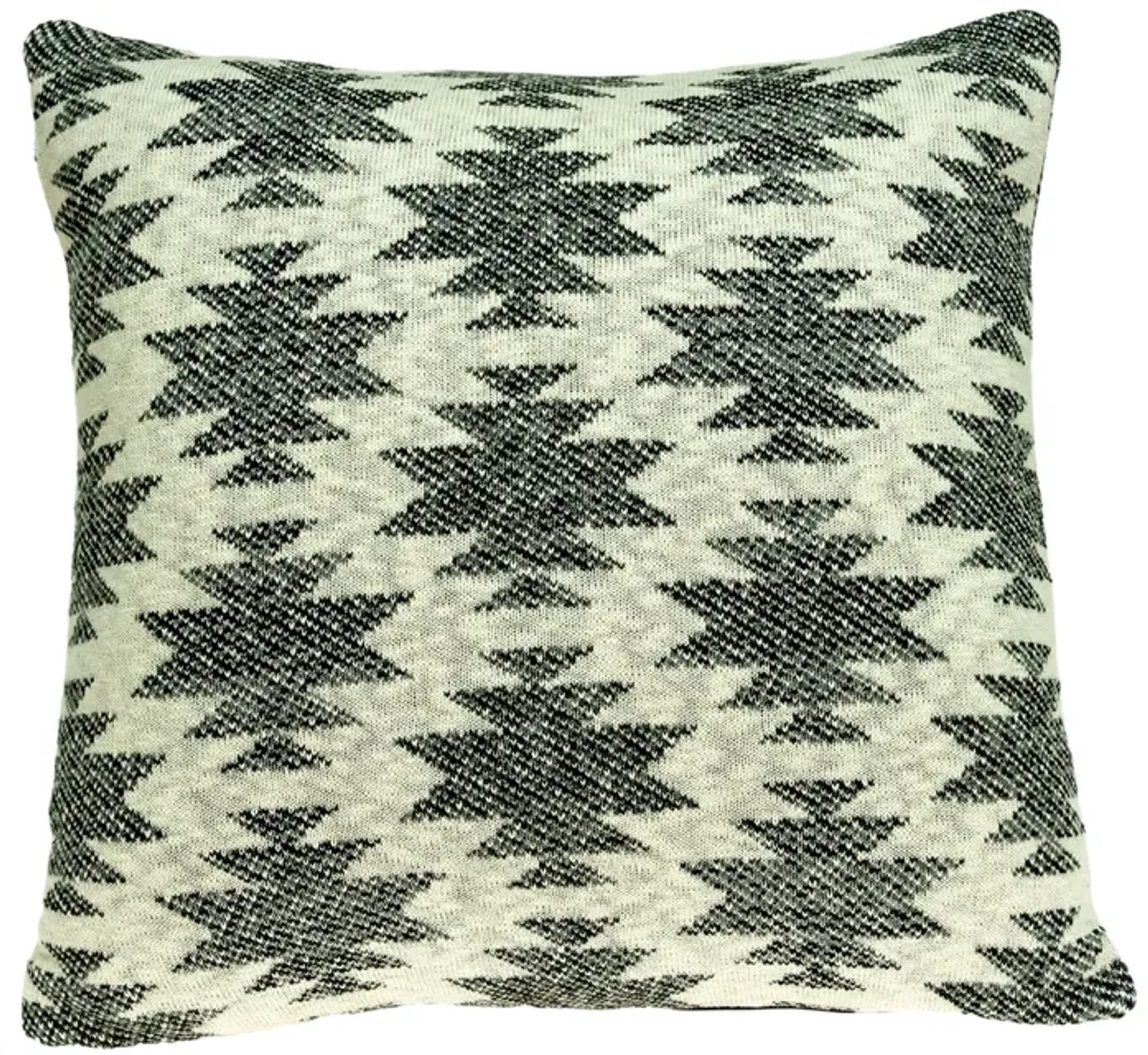 20” Gray and Beige Awnee Southwestern Knitted Square Throw Pillow