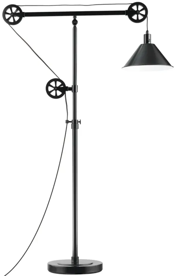 Black Industrial Lamp: Standing Steel Frame for Living Room