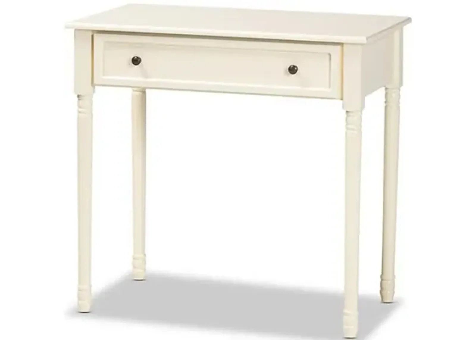 Mahler Classic and Traditional White Finished Wood 1-Drawer Console Table