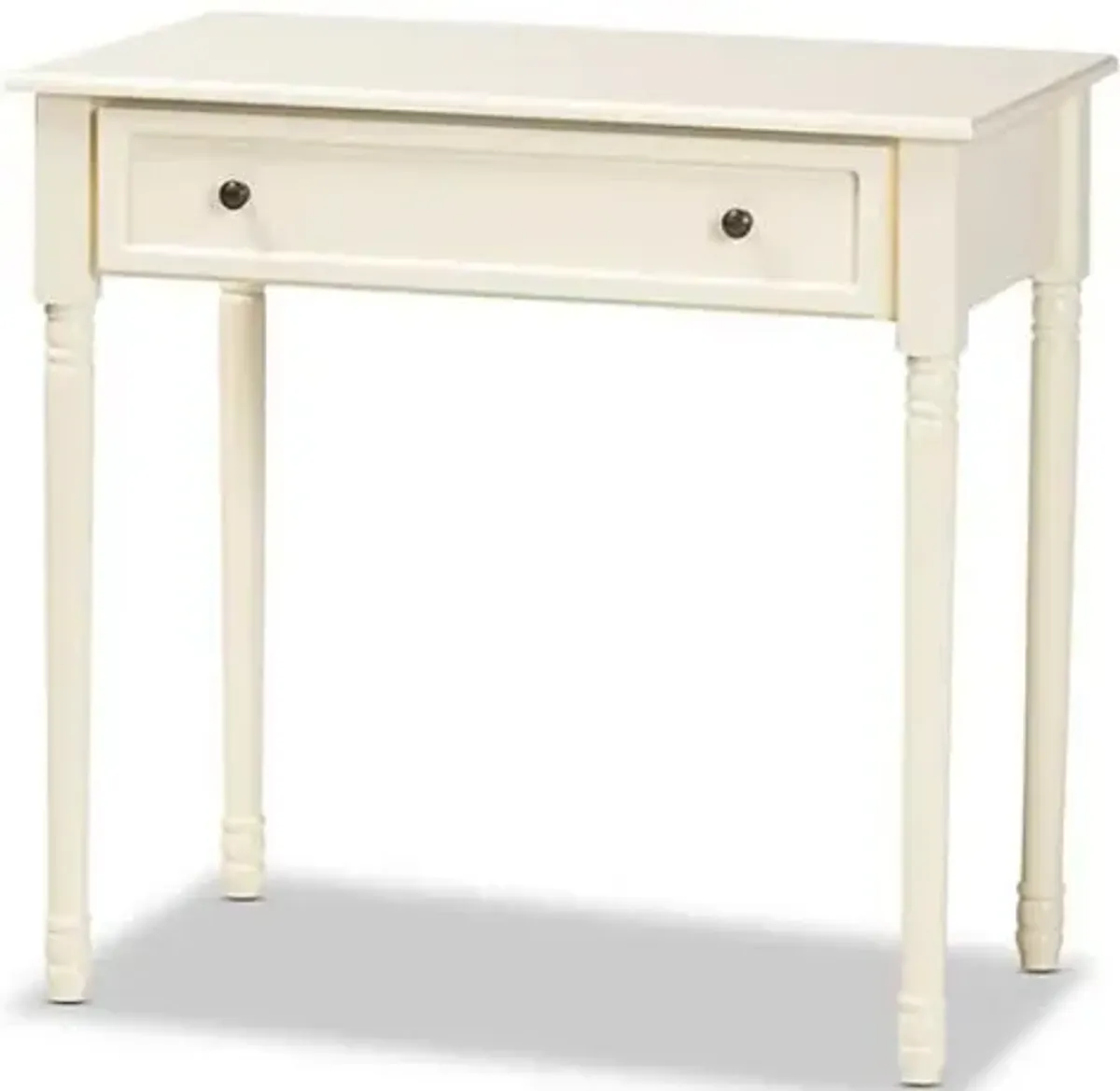 Mahler Classic and Traditional White Finished Wood 1-Drawer Console Table