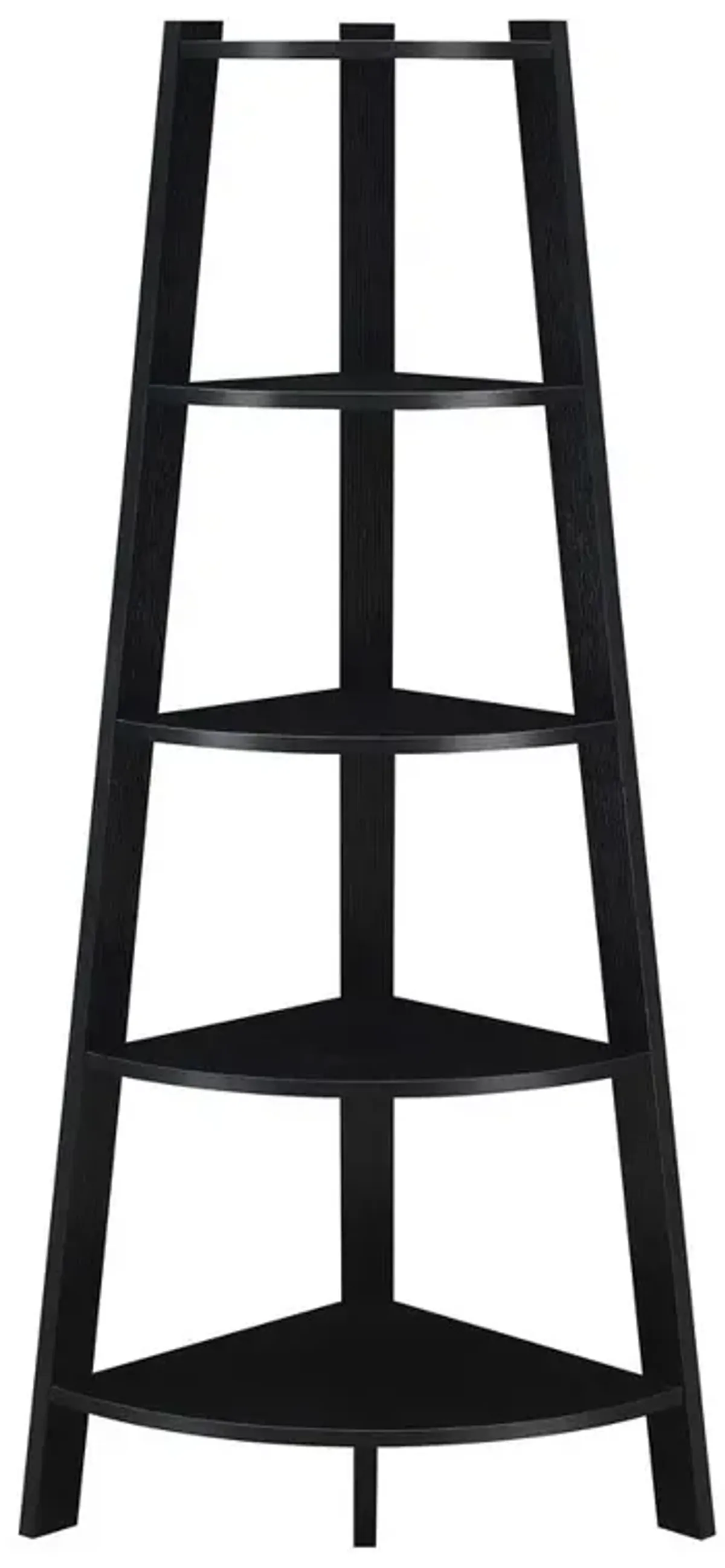 Convenience Concepts Newport 5 Tier Wide Corner Bookcase, Black