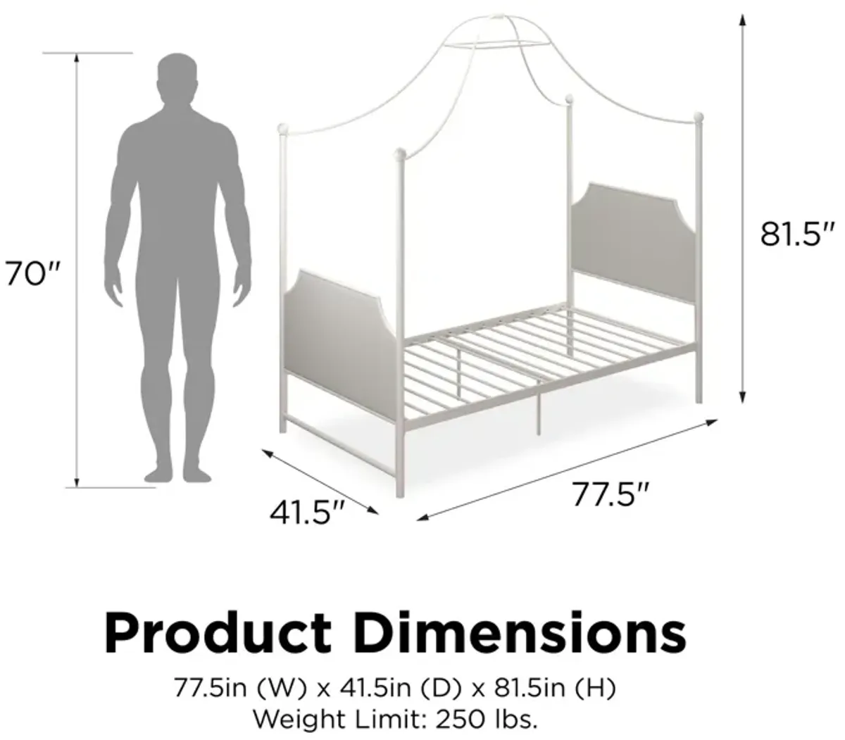 Little Seeds Monarch Hill Clementine Canopy Bed