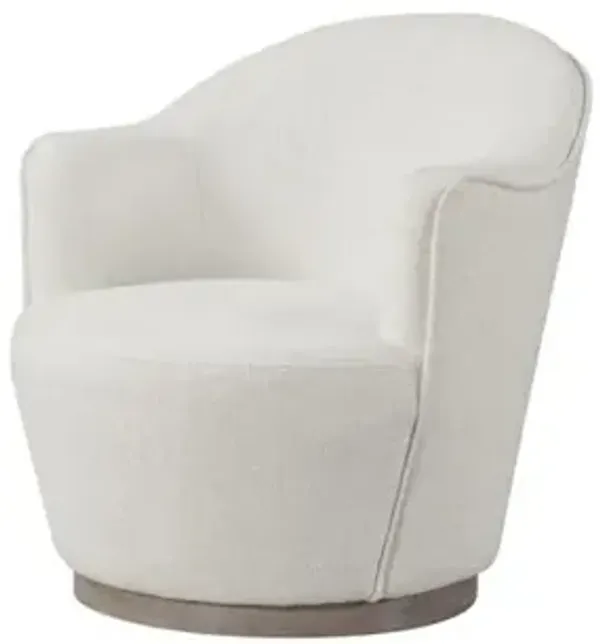 Upholstered Fabric Club Chair With Swivel