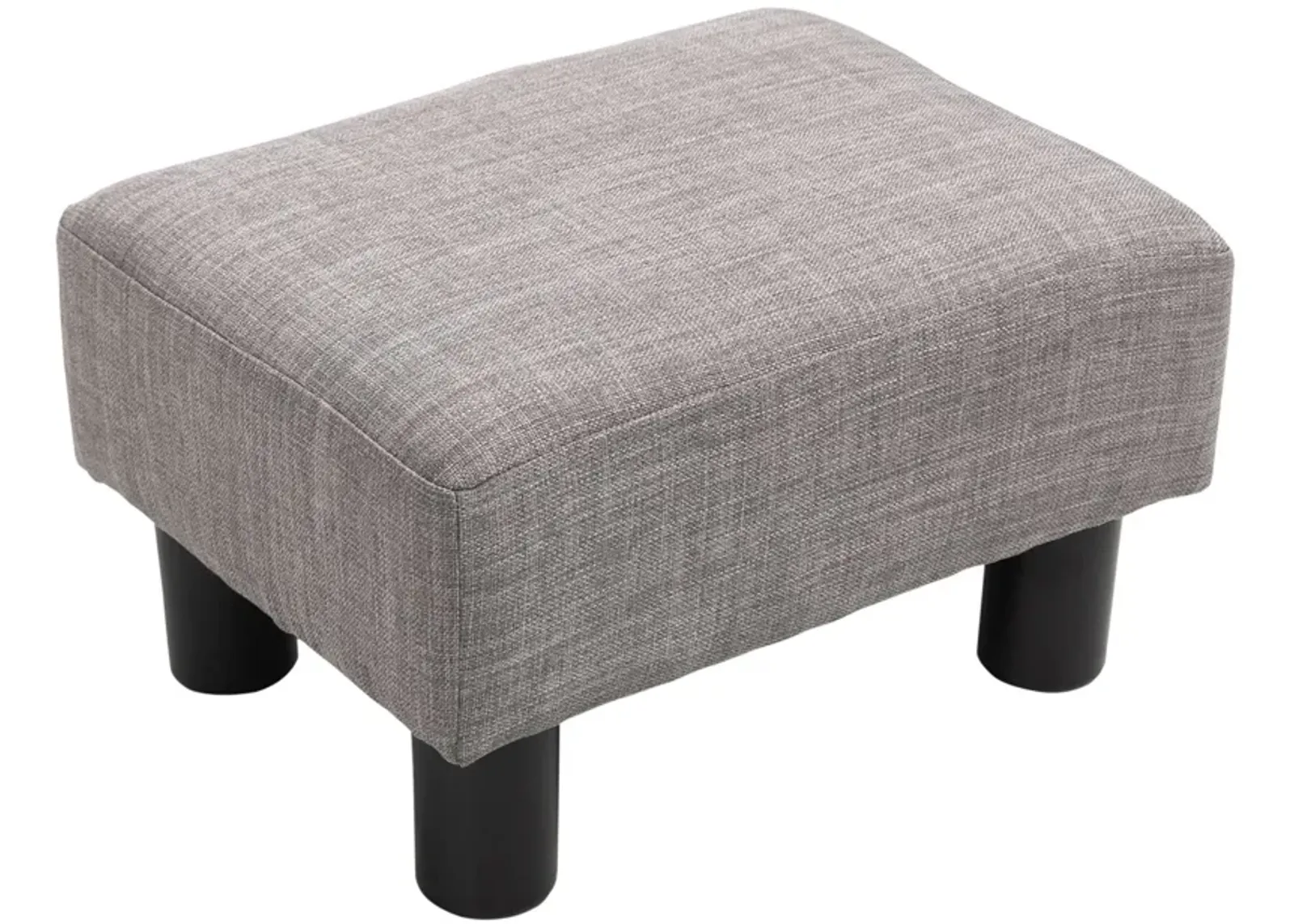 Gray Versatile Seat: 16" Linen Fabric Ottoman Cube Footrest