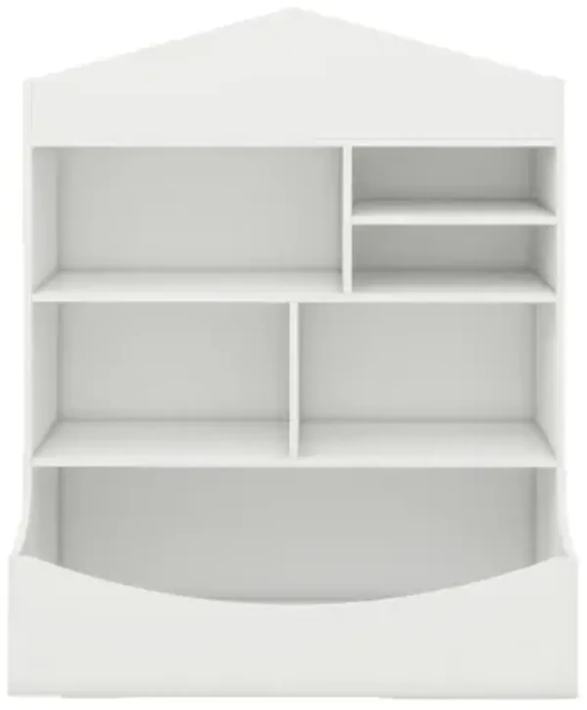 Multi-Functional Children's Bookcase in White, 7 Shelf Display Organizer