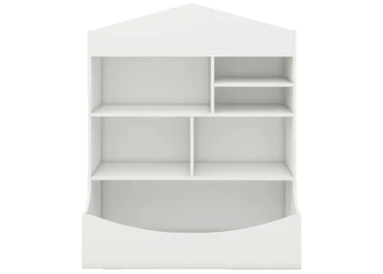 Multi-Functional Children's Bookcase in White, 7 Shelf Display Organizer