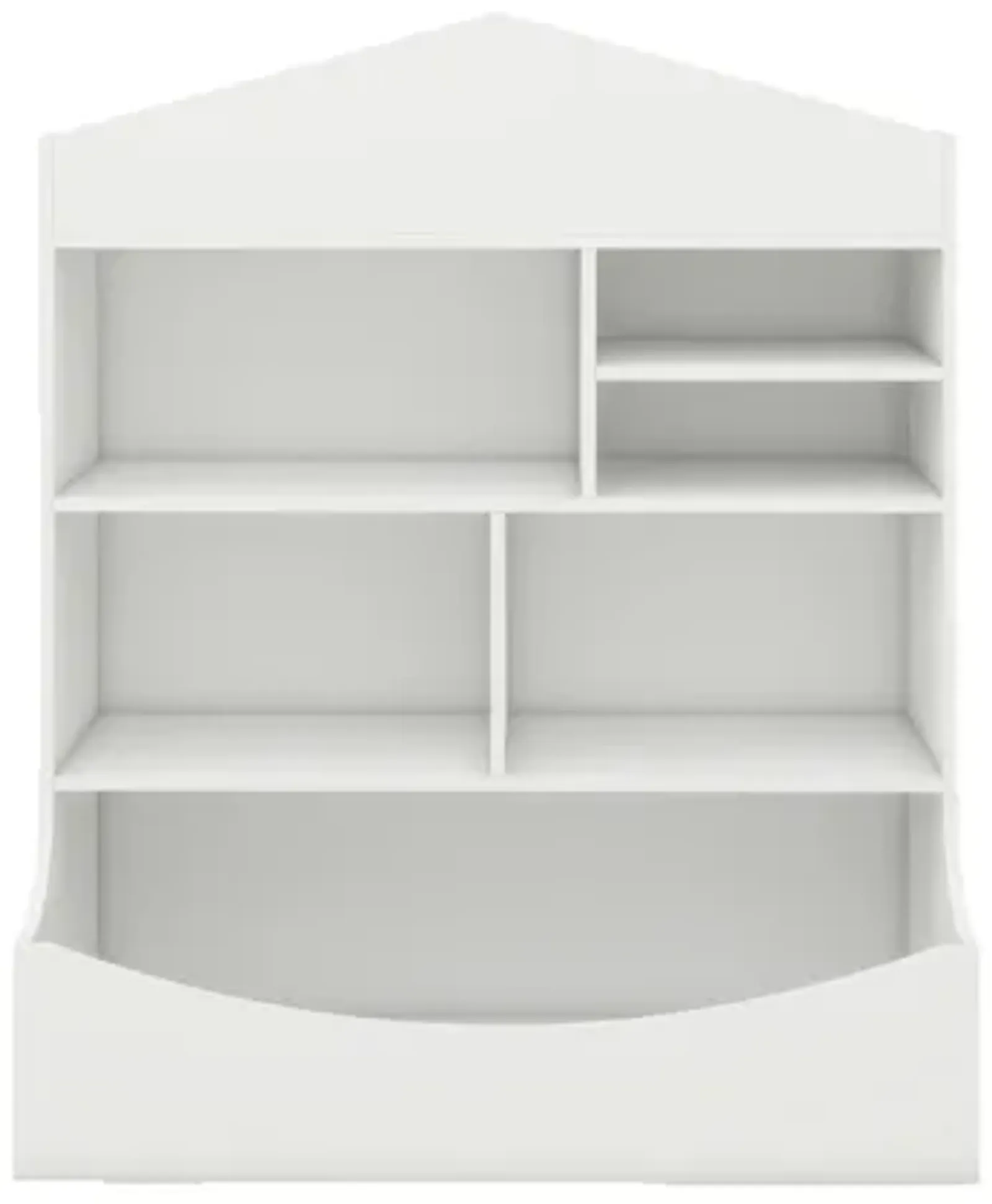 Multi-Functional Children's Bookcase in White, 7 Shelf Display Organizer