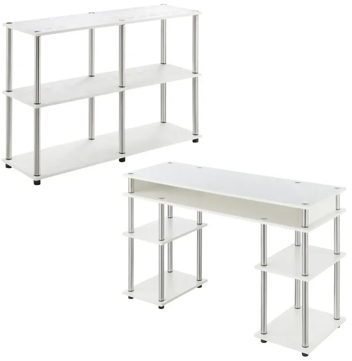 Convenience Concepts Designs2Go No Tools Desk and Console Table Set