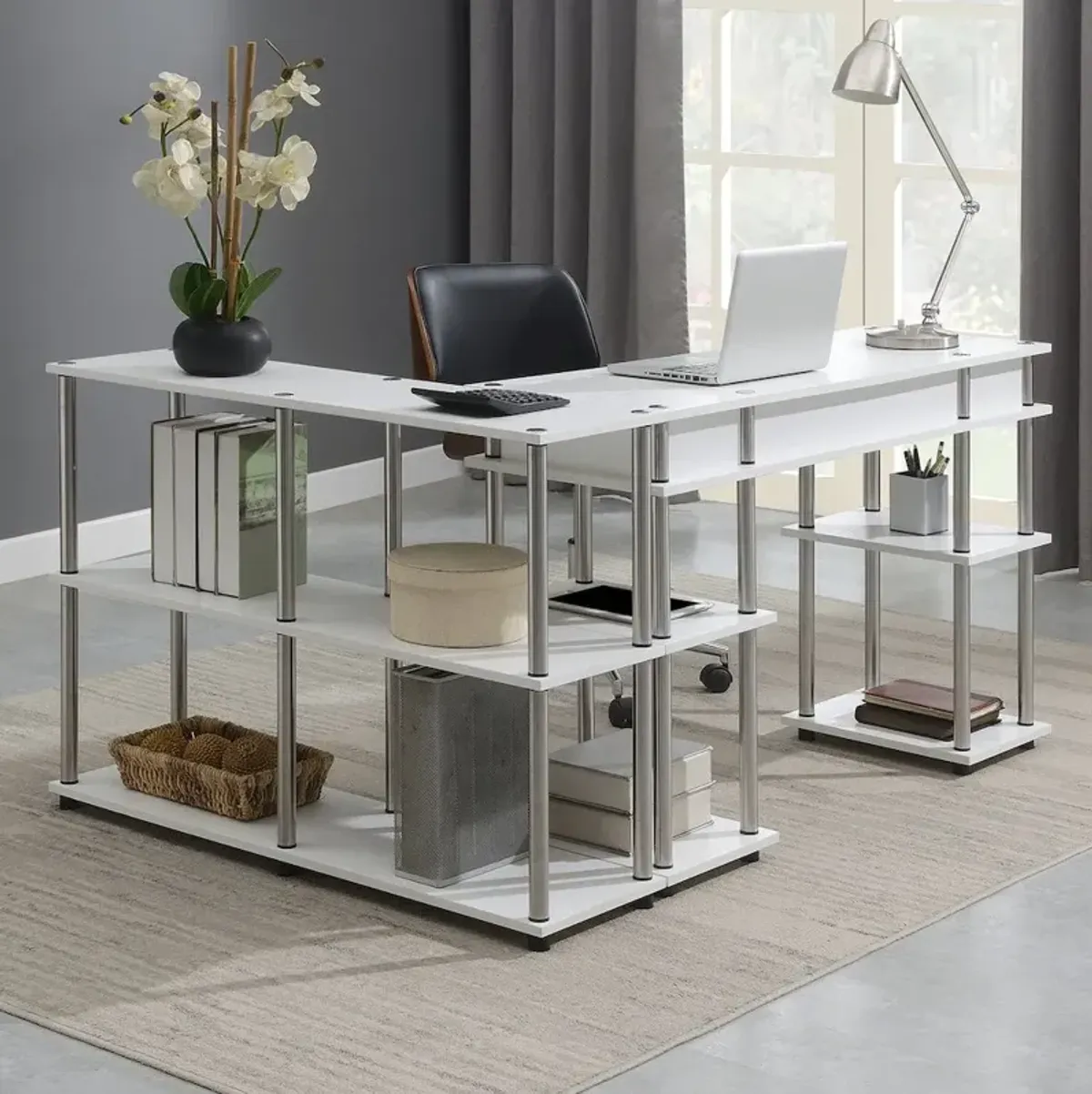 Convenience Concepts Designs2Go No Tools Desk and Console Table Set