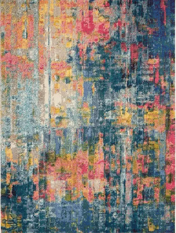 Celestial CES09 Blue/Yellow 7’10” x Round Rug