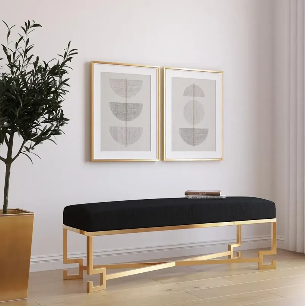 Dina Bench Gold Black