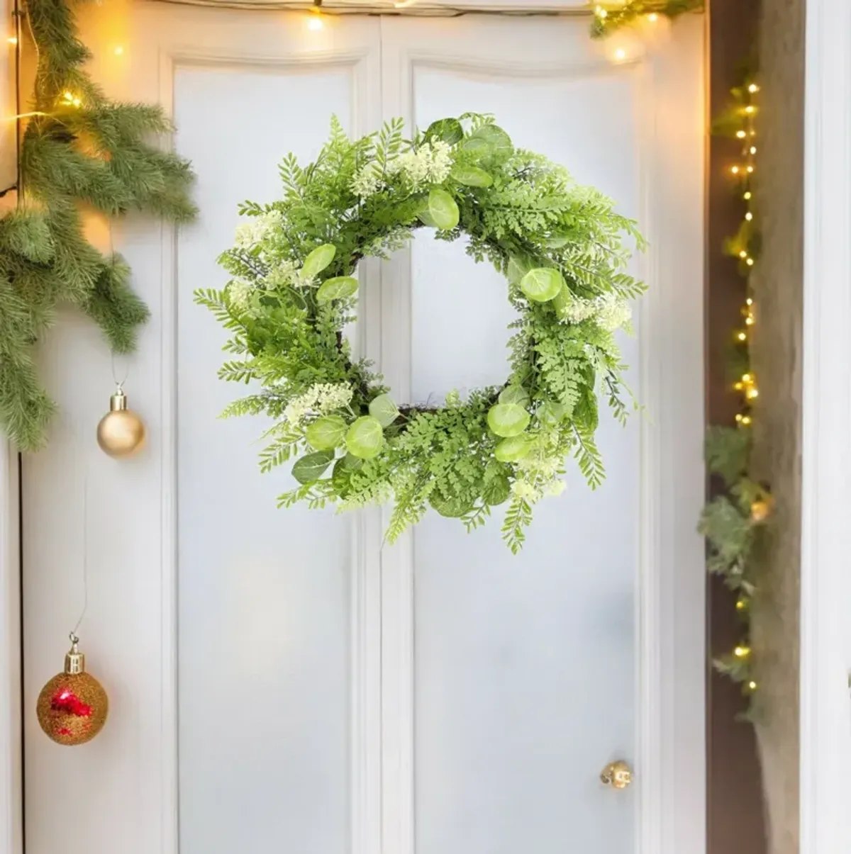 Mixed Foliage Wreath for Seasonal, Rustic, or Natural Home Décor