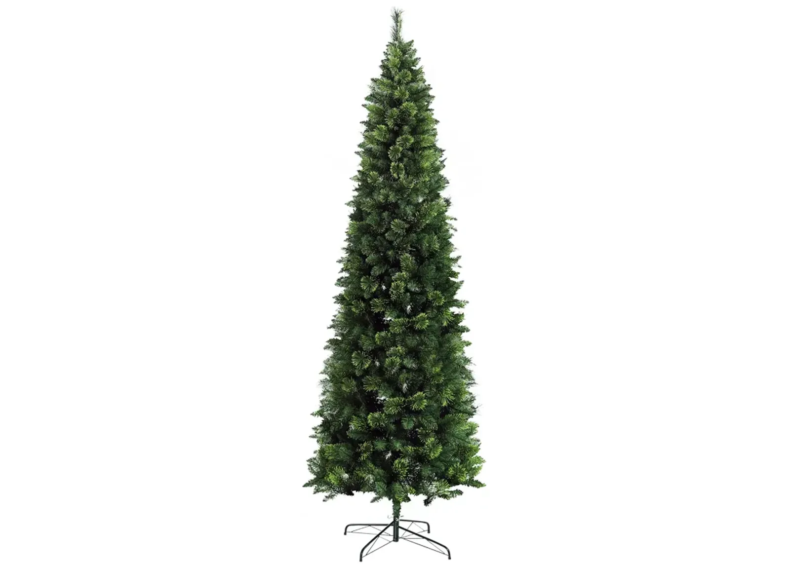 HOMCOM 9' Skinny Artificial Christmas Tree with Auto Open, Pine Needles