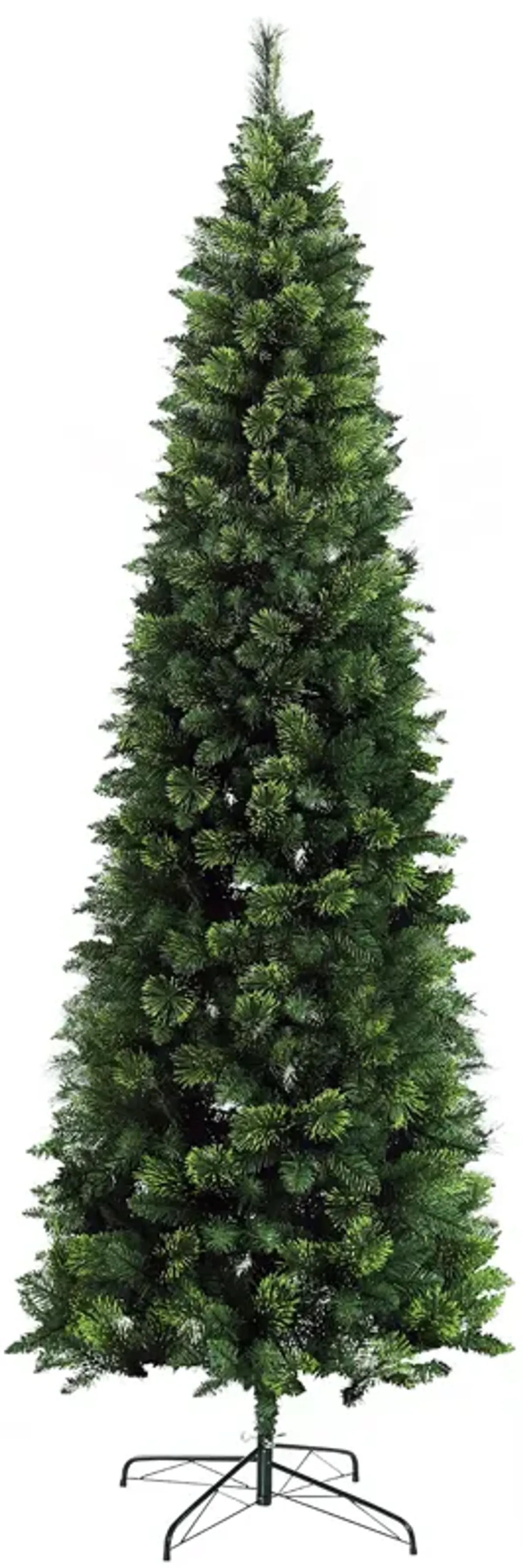 HOMCOM 9' Skinny Artificial Christmas Tree with Auto Open, Pine Needles