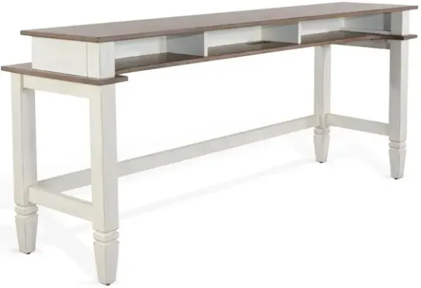 Sunny Designs Pasadena Farmhouse Mahogany Console Table in Off White/Light Brown