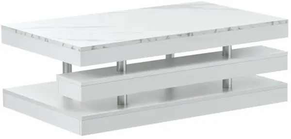 2-Tier Coffee Table, Minimalist Design, Living Room Center Table