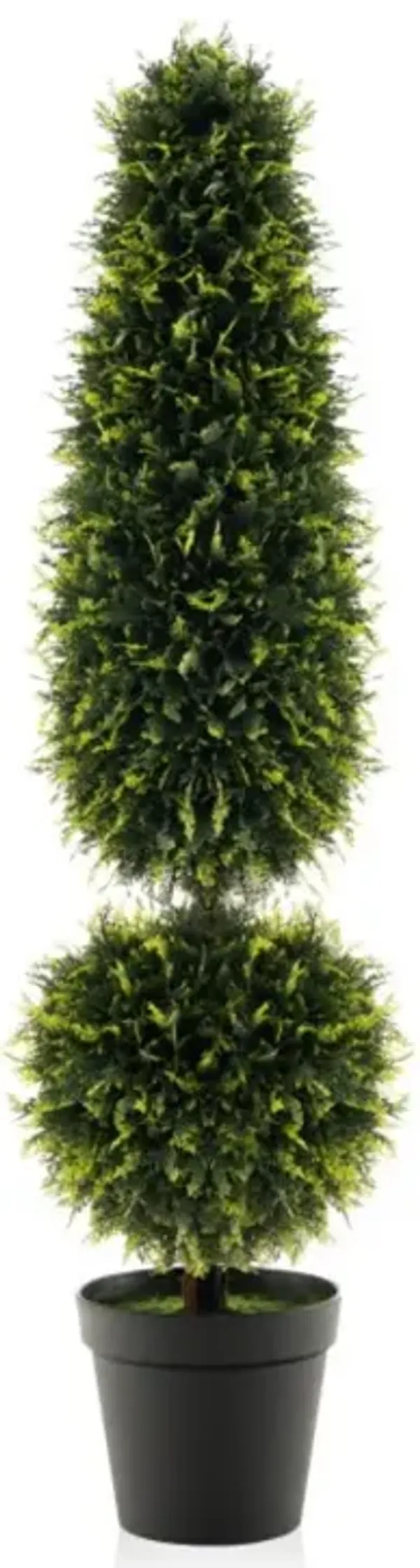 Hivvago 4 Feet Artificial Boxwood Topiary Tree with Natural Vines and PE Leaves