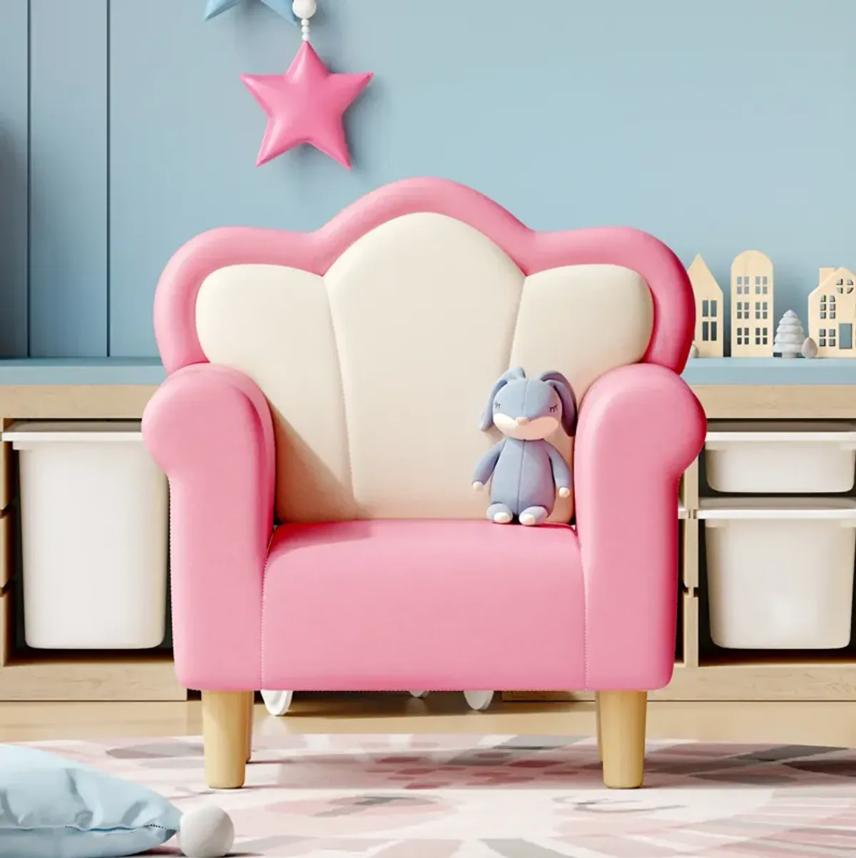 Merax PU Upholstered Princess Armchair Sofa