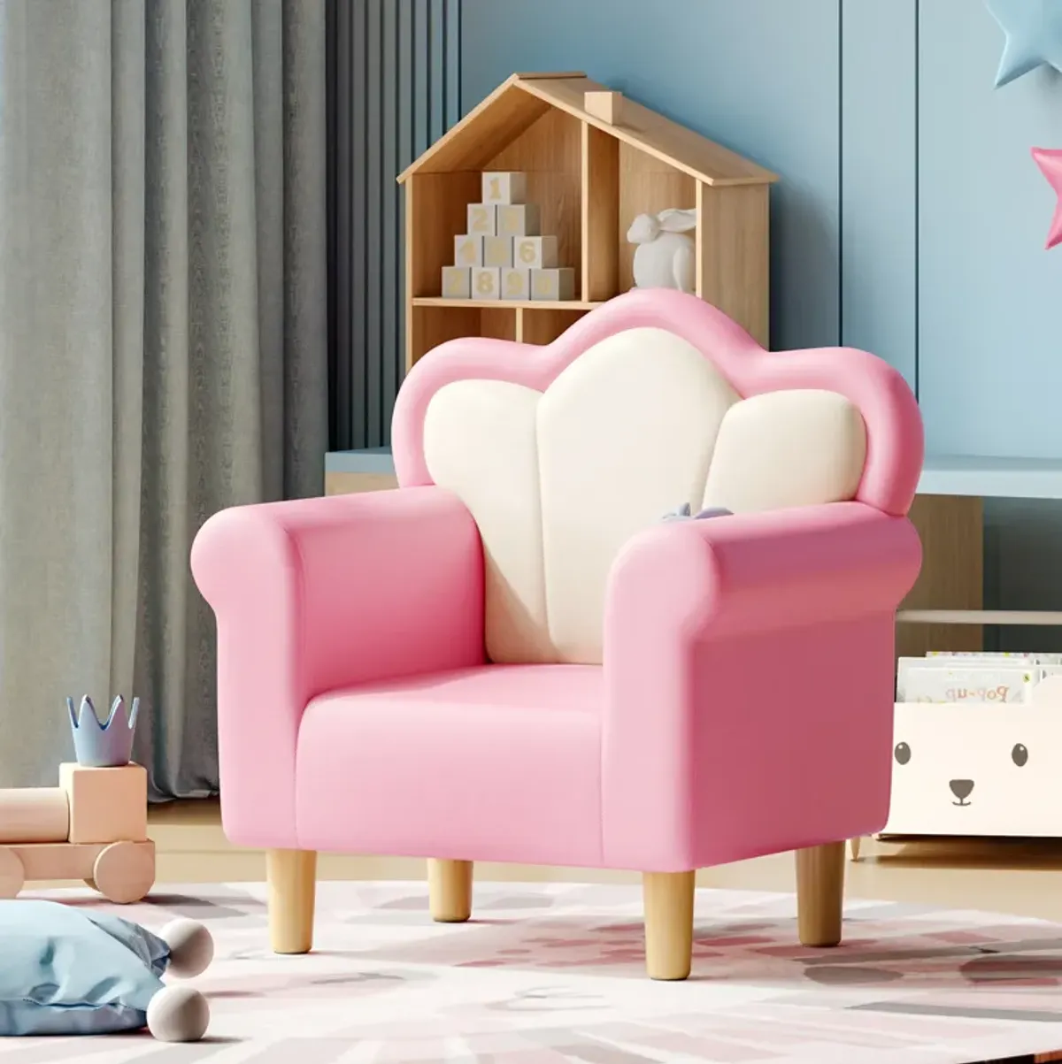 Merax PU Upholstered Princess Armchair Sofa