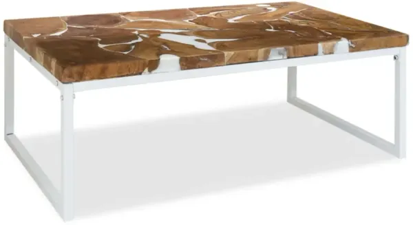 vidaXL Coffee Table Teak Resin 43.3"x23.6"x15.7"