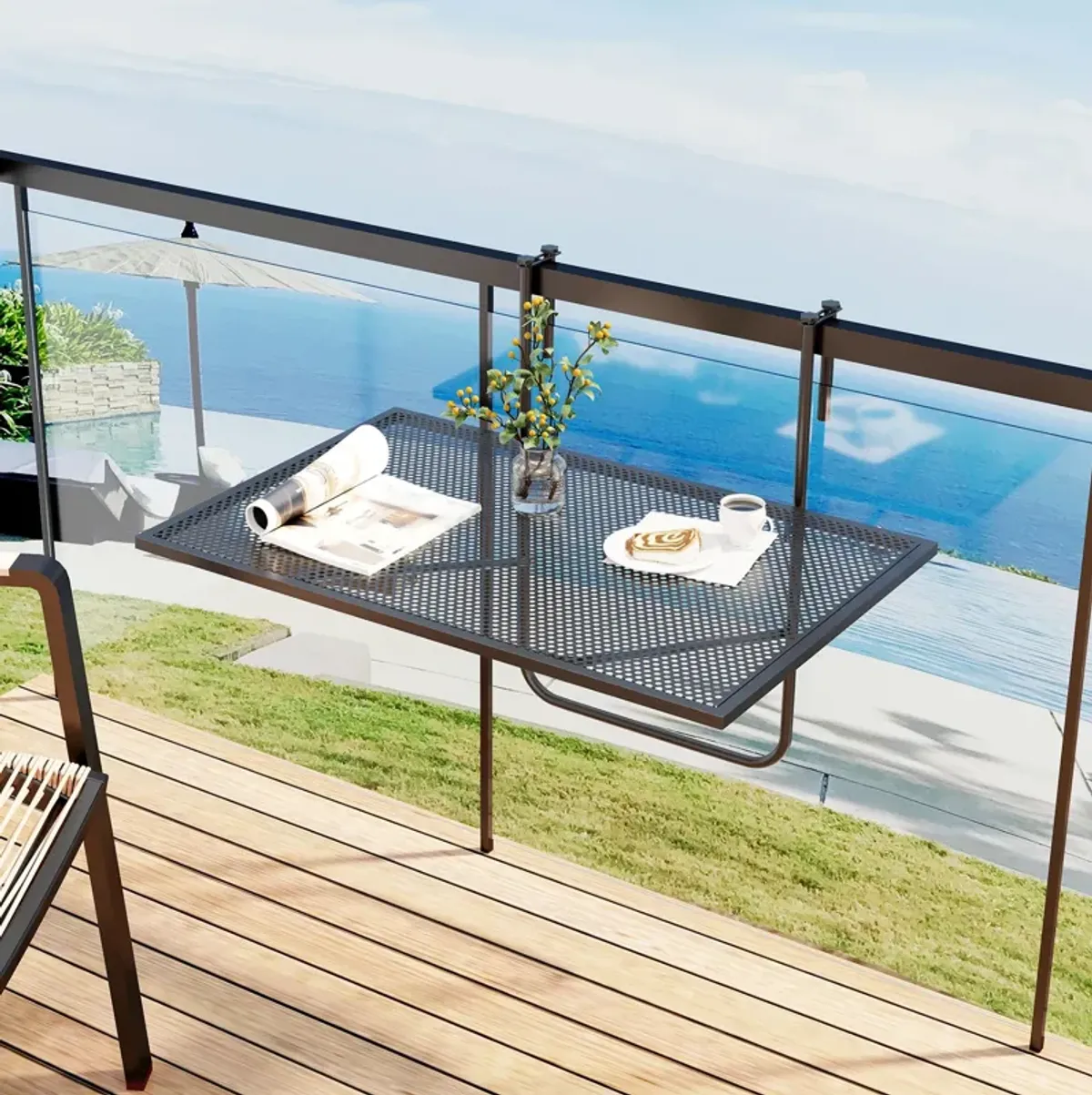 Outdoor Folding Hanging Table with Metal Frame