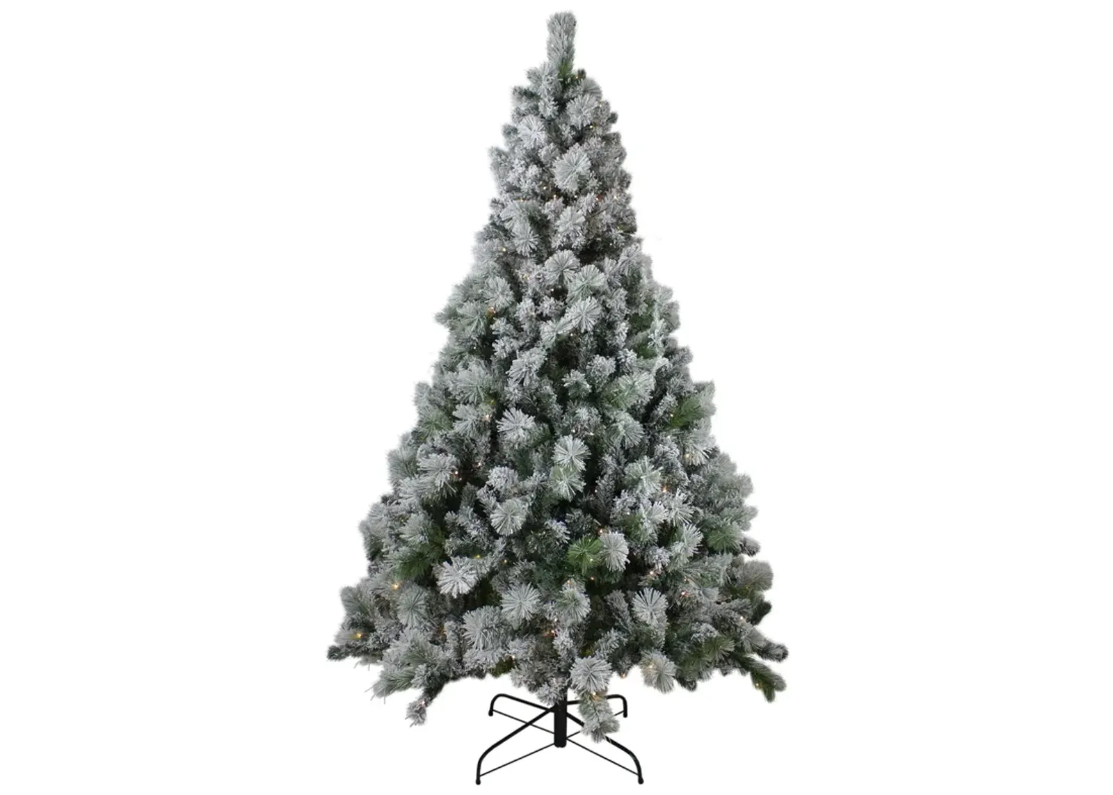 6.5' Pre-Lit Full Flocked Somerset Spruce Artificial Christmas Tree - Clear Lights