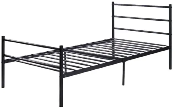 77.5" x 39.9" x 35.0" Twin Size Metal Bed Frame 6 Legs-Black