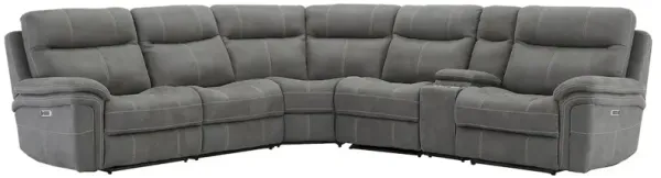 Parker Living Carbon 6 Piece Modular Power Reclining Sectional with Power Adjustable Headrests