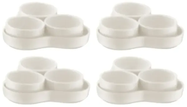 Banquet 5.25" x 5.25" x h:1" Oval Warm White Porcelain Platter (Set of 4)