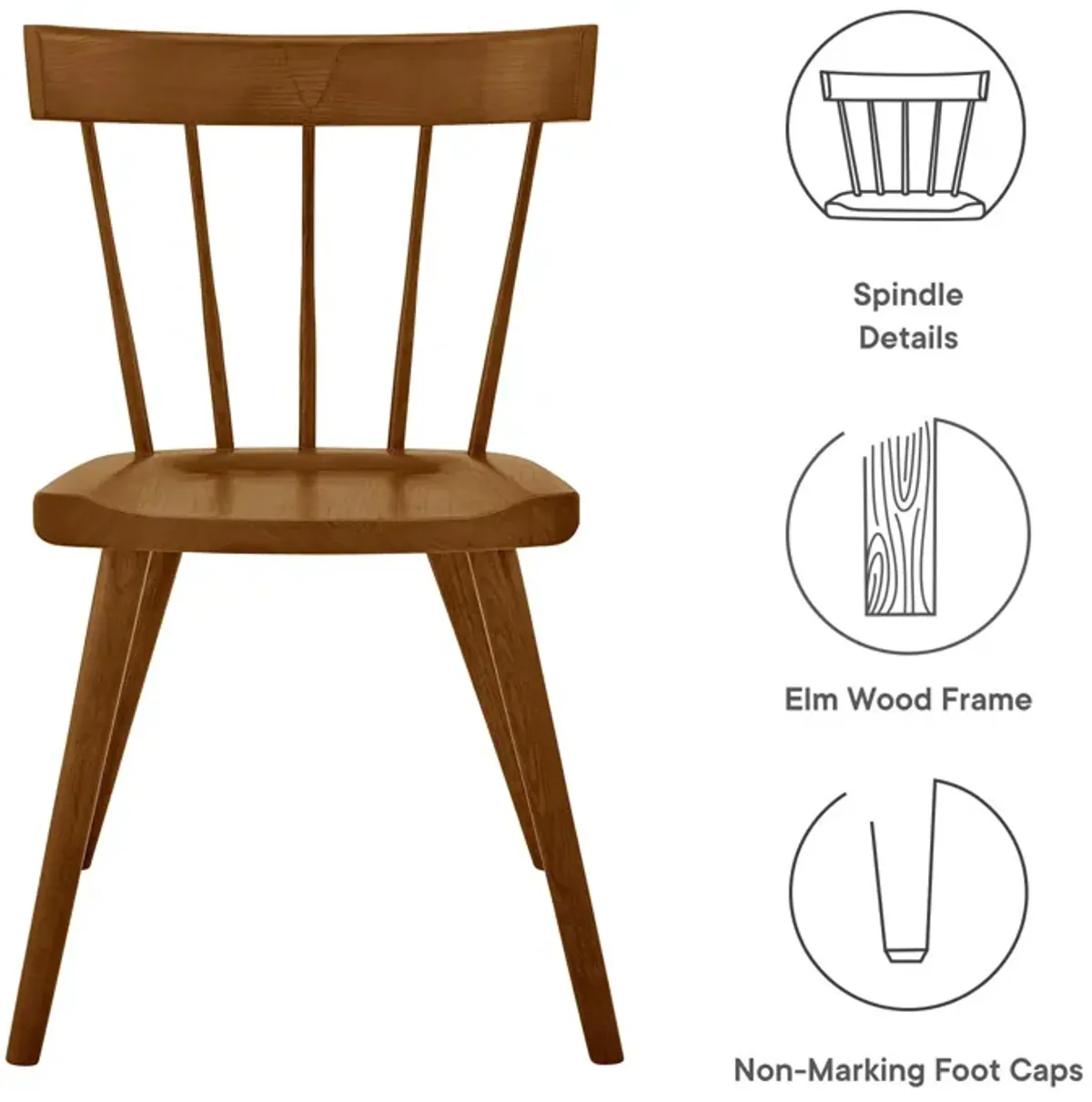 Sutter Wood Dining Side Chair-Benzara