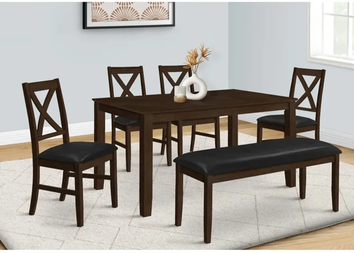 Monarch Specialties 1330, 60" Rectangular, Room Dining Table-Espresso Veneer 36"X 60", 59" L x 35.5" W x 29.5" H