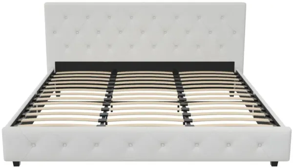 Atwater Living Dana Upholstered Bed, Twin, White Faux Leather