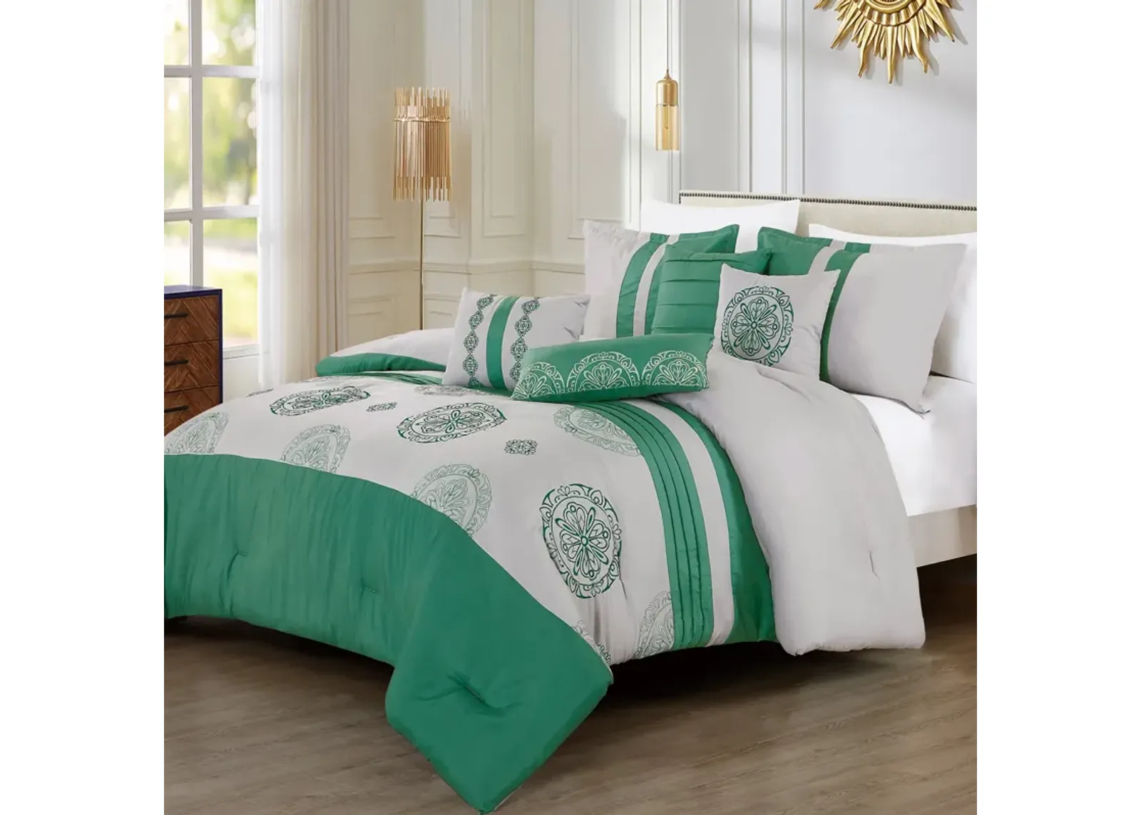 MarCielo 7 PCS Bedding Comforter Set