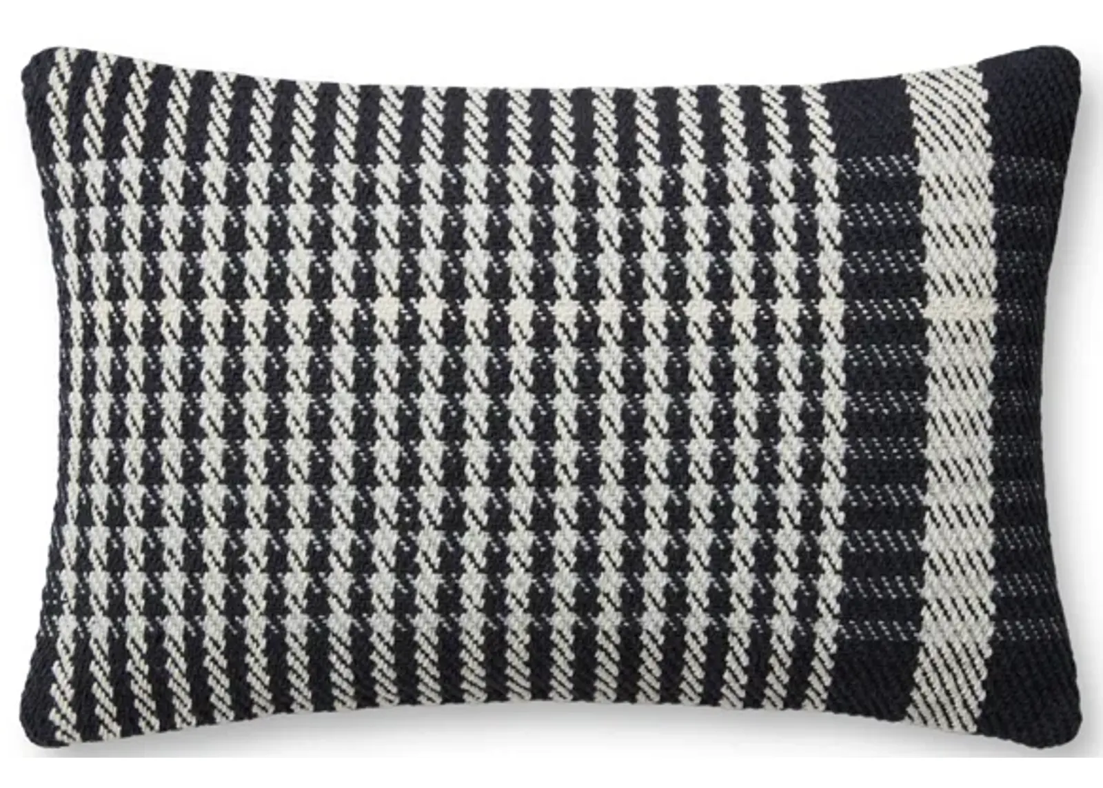 Jesse PMH0058 Charcoal/Ivory 13''x21'' Polyester Pillow by Magnolia Home by Joanna Gaines x Loloi