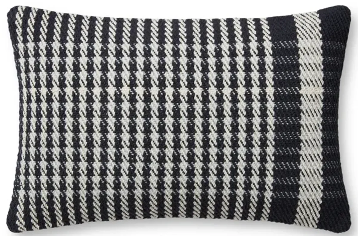 Jesse PMH0058 Charcoal/Ivory 13''x21'' Polyester Pillow by Magnolia Home by Joanna Gaines x Loloi