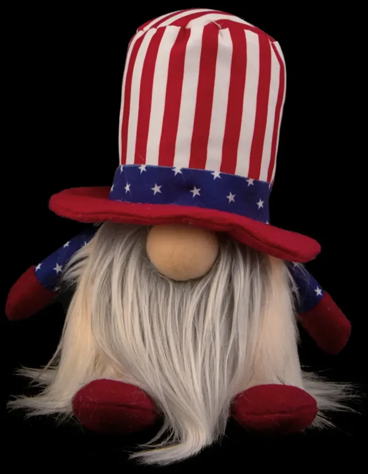 6.75" Lighted Americana Boy 4th of July Patriotic Gnome