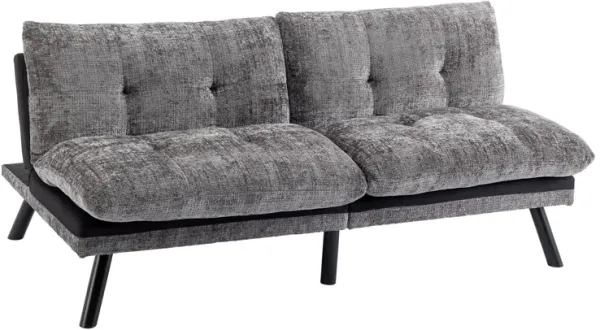 Convertible Sofa Bed Loveseat Futon - Adjustable Lounge Couch with Metal Legs