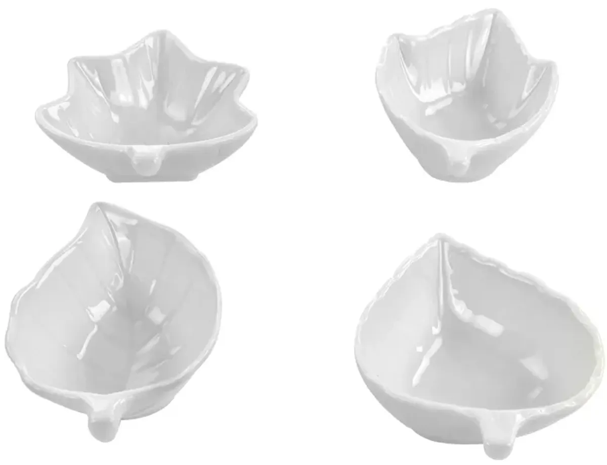 Martha Stewart 4 Piece Ceramic Tidbit Dish Set in White