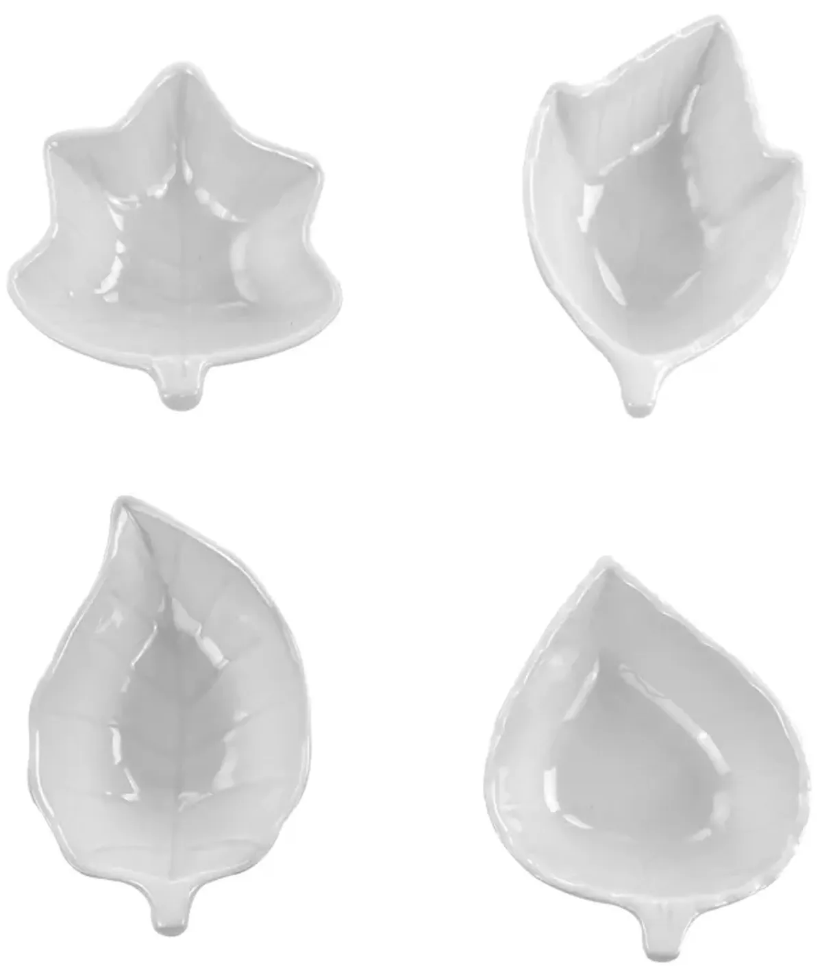 Martha Stewart 4 Piece Ceramic Tidbit Dish Set in White