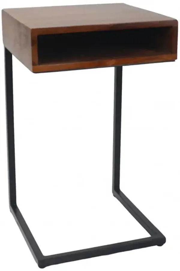 Handcrafted Solid Wood Square End Table, Functional Design for Any Room