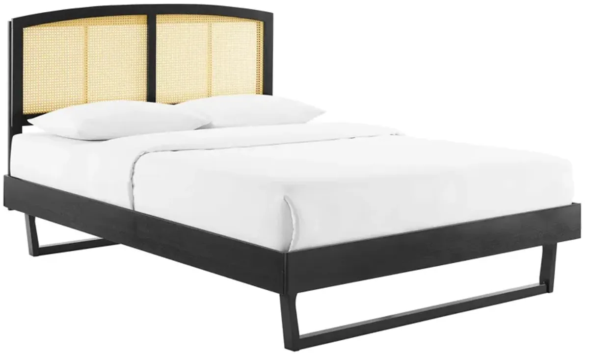 Modway - Sierra Cane and Wood Full Platform Bed with Angular Legs