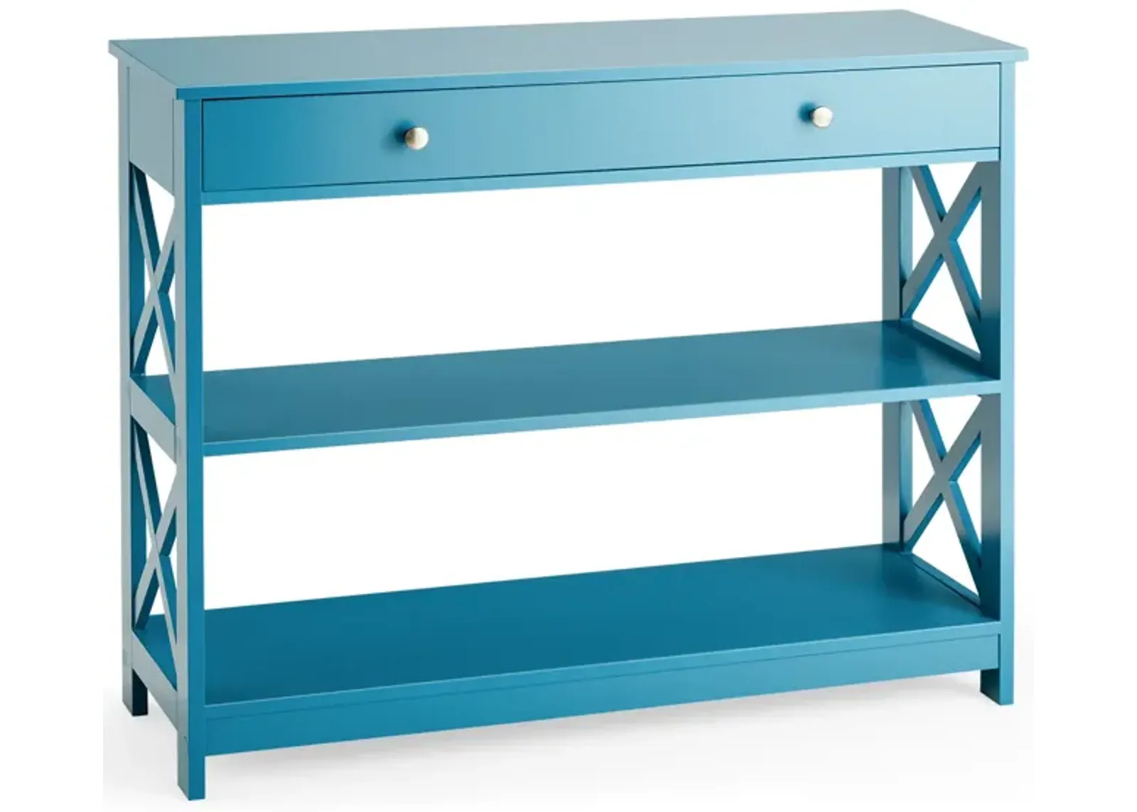 Console Table 3-Tier with Drawer and Storage Shelves