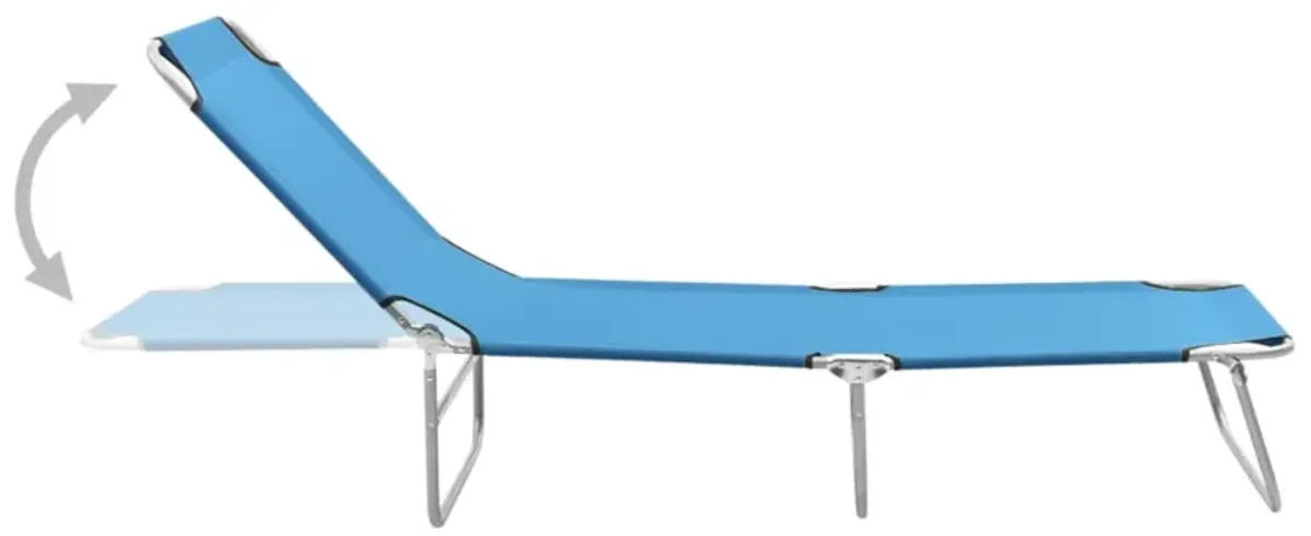 vidaXL Folding Sun Lounger Steel and Fabric Turquoise Blue