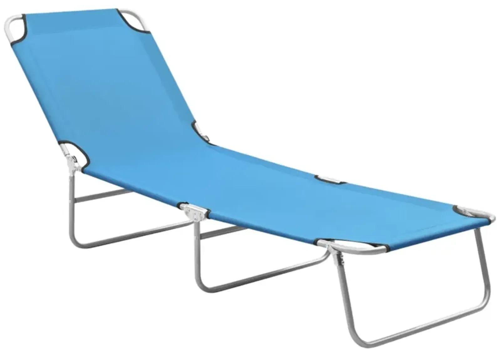 vidaXL Folding Sun Lounger Steel and Fabric Turquoise Blue